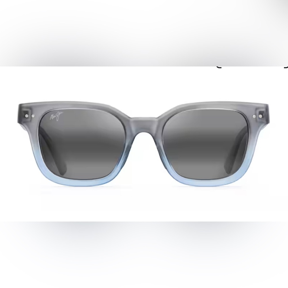 Unisex Maui Jim Shore Break sunglasses w/ matte translucent blue grey fade frame